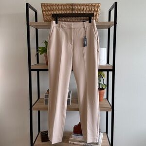 NWT Express Editor Mid-Rise Boot Cut Beige Woven Career Dress Pant Trouser, 8